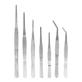 7-piece stainless steel tweezers set Non-slip Jewelry Clamp Medical Ear Wax Removal Forceps